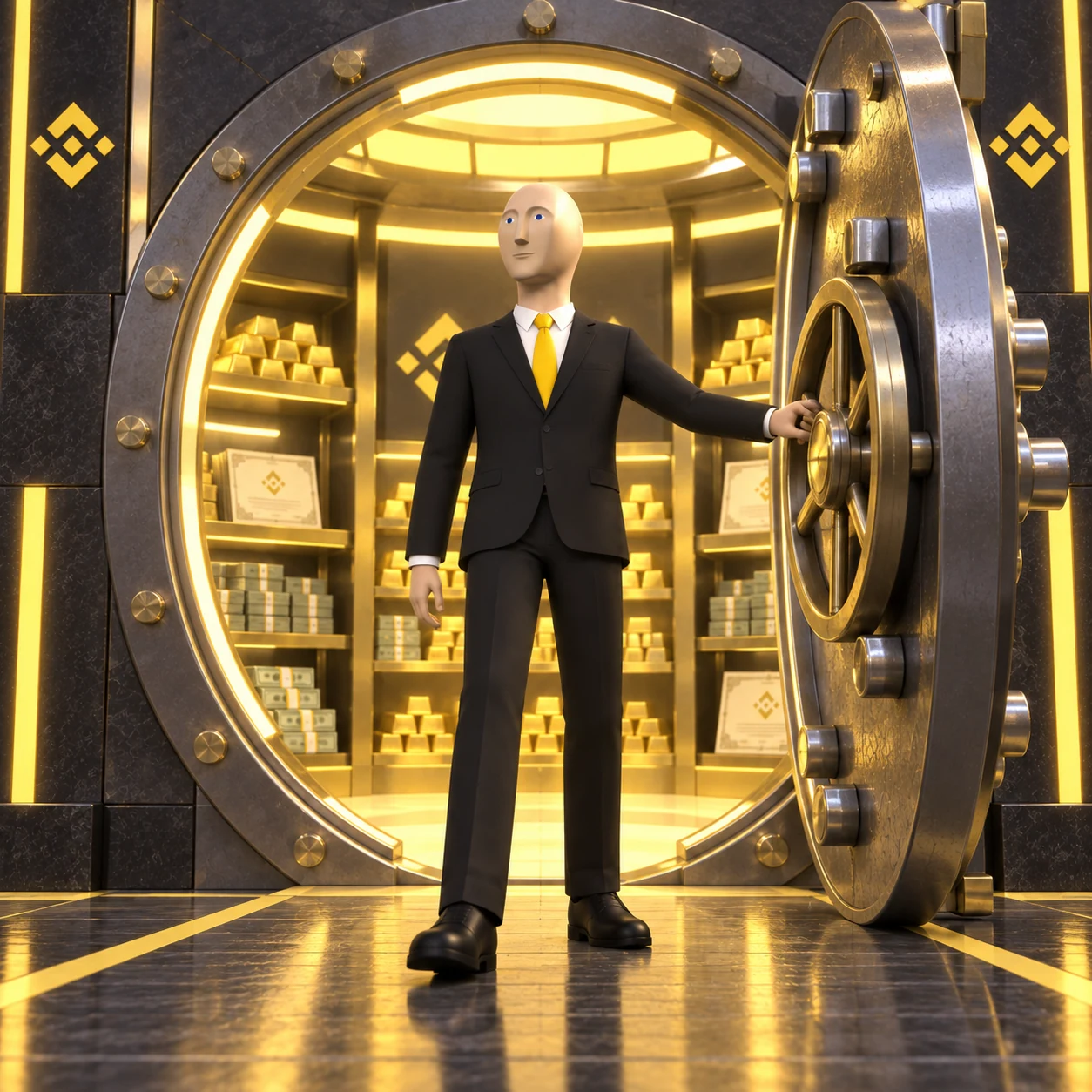 Meme Man meme: FINANCE LIQUIDITY VAULT / Meme Man 梗图:金融流动性金库