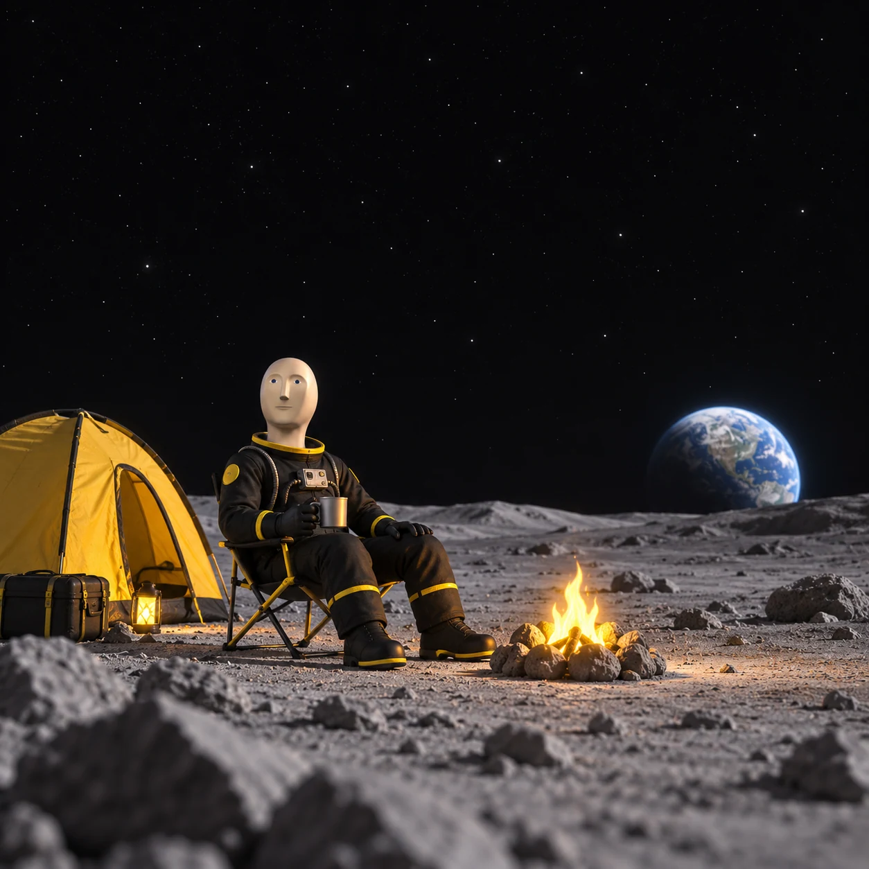 Meme Man meme: LIFE: MOON CAMPSITE / Meme Man 梗图:生活:月球露营地