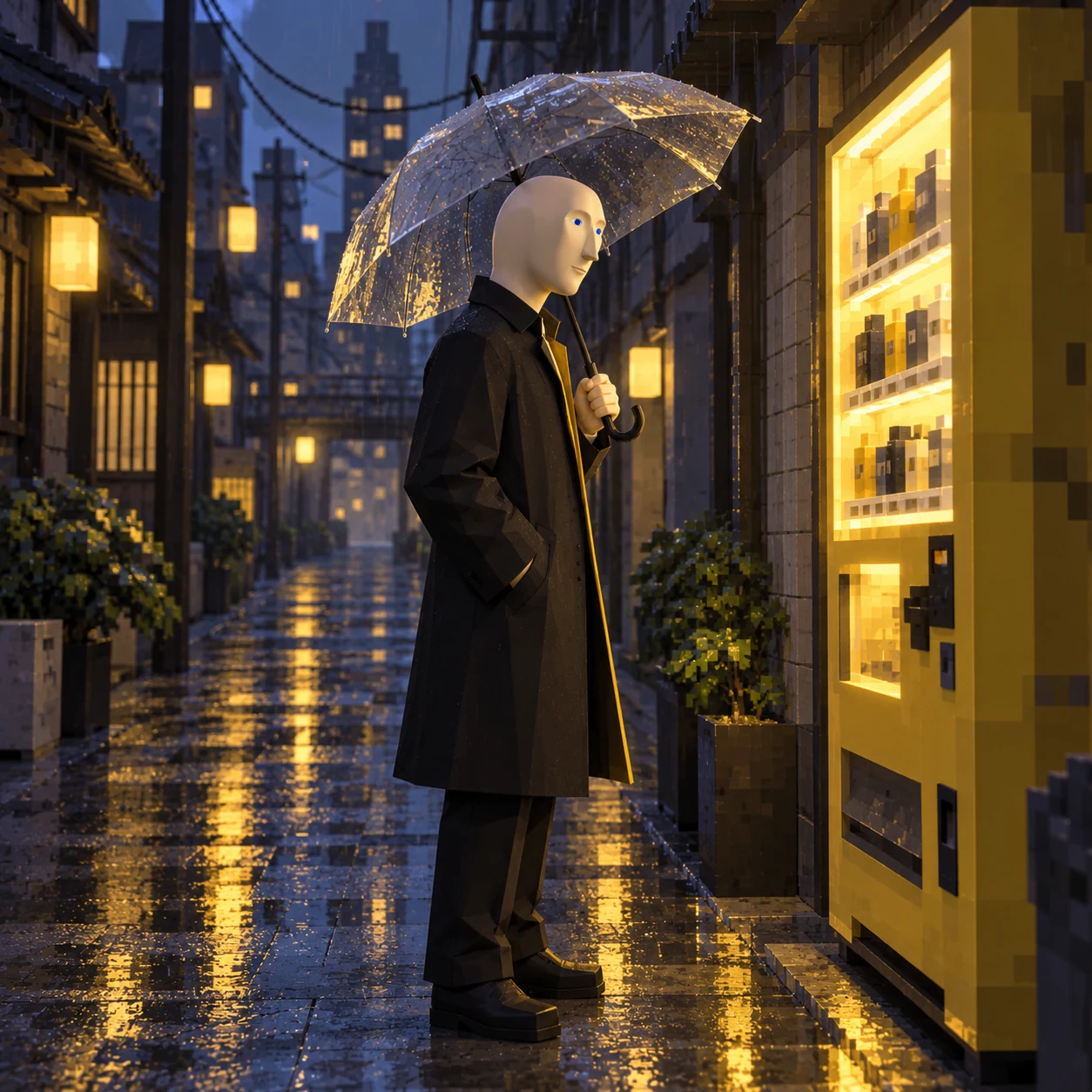 Meme Man meme: LIFE: RAINY TOKYO / Meme Man 梗图:生活:雨夜东京